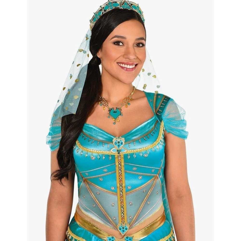 Jasmine Aladdin Disney Princess Women Adult Kit 3 Piece Tiara Veil Neckless New